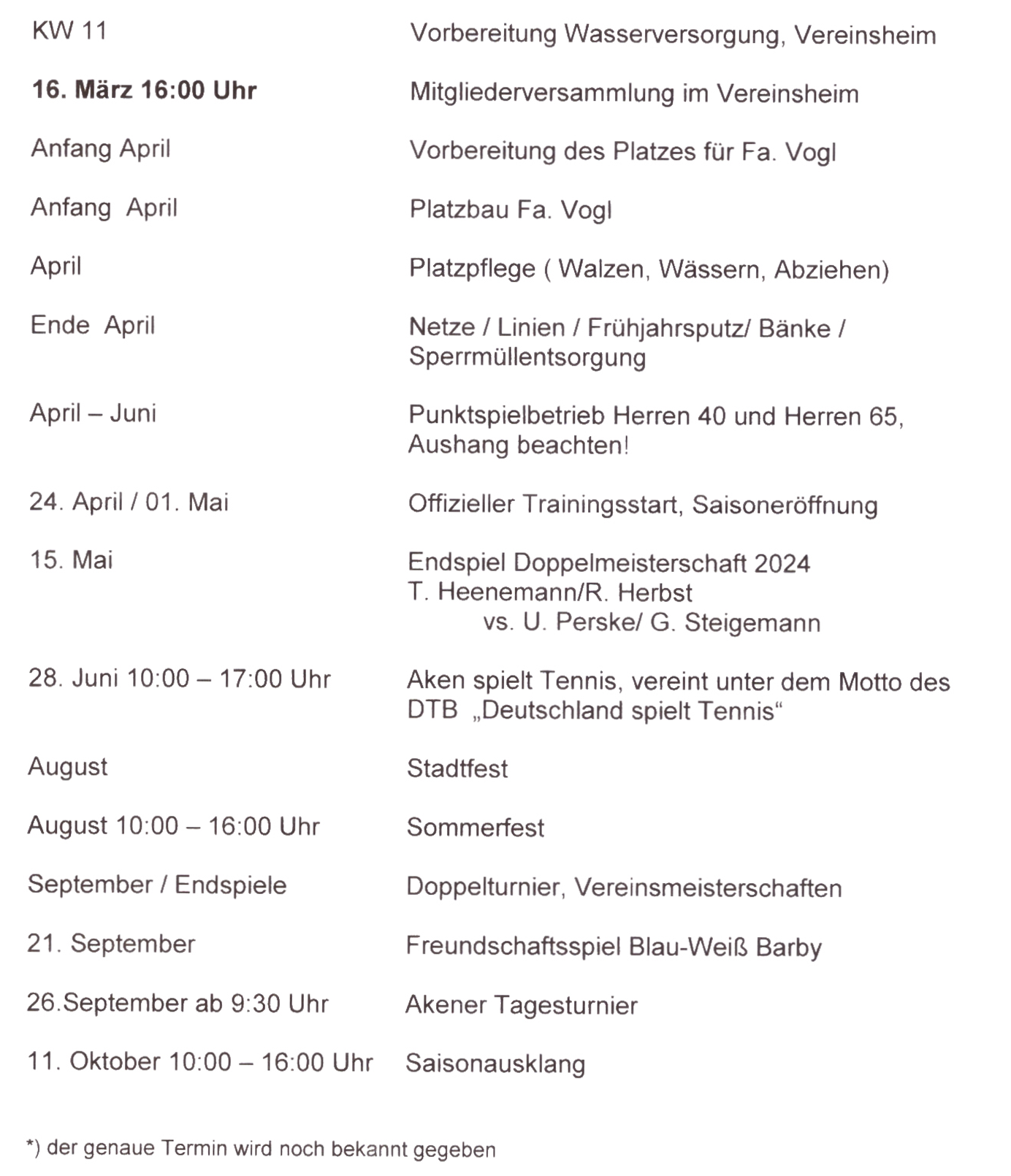 Veranstaltungen 2025